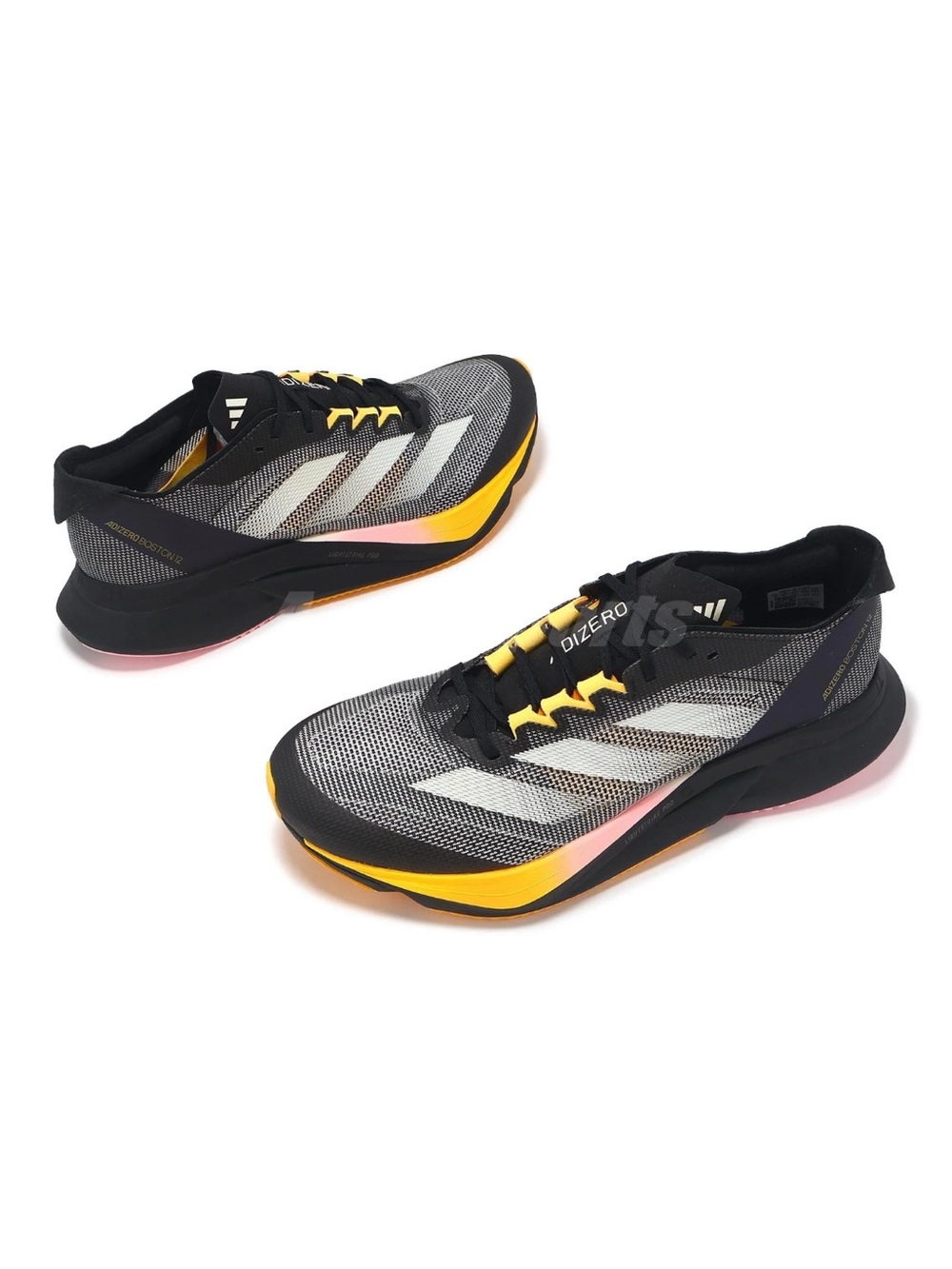 ADIDAS ADIZERO BOSTON 12 M Men’s Elite Running Shoes IF9212 Black, Yellow & Pink